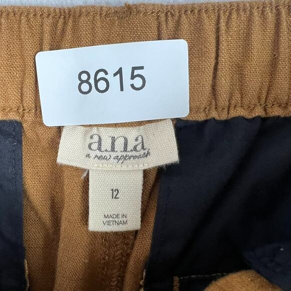 a.n.a Cargo Pants Women's 12 Brown High Rise Wide Leg - Picture 3 of 6